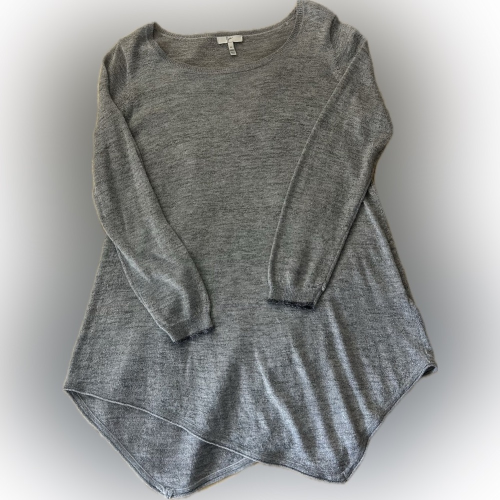 Joie Women’s Asymmetrical Silver Sweater, Size M. Delicate, Subtly Metallic.